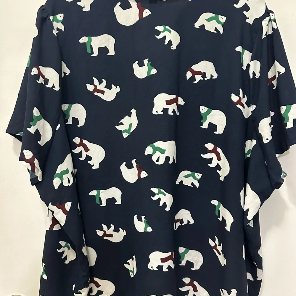 Modcloth Polar Bear Navy and White Top Sz 3X - Picture 3 of 5